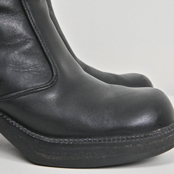 Harley Davison Leather Mid Calf Moto Biker Riding Zip Up Black Boots US6.5 UK4.5 - Picture 14 of 16